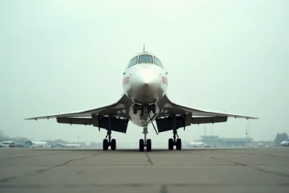 L'avion supersonique Concorde d'Air France en livrée classique sur le tarmac de l'aéroport Charles de Gaulle, illustrant la comparaison des temps de vol Paris New York