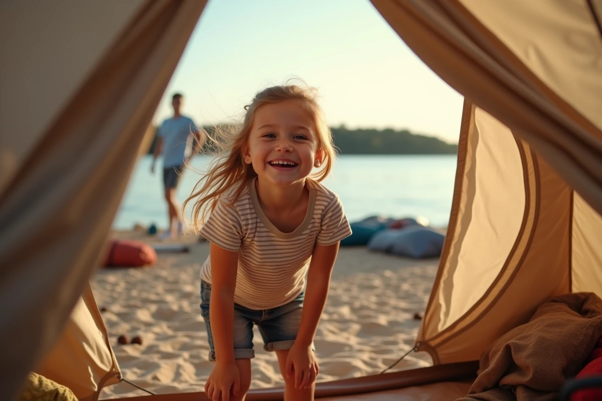 Fille souriante regardant depuis l