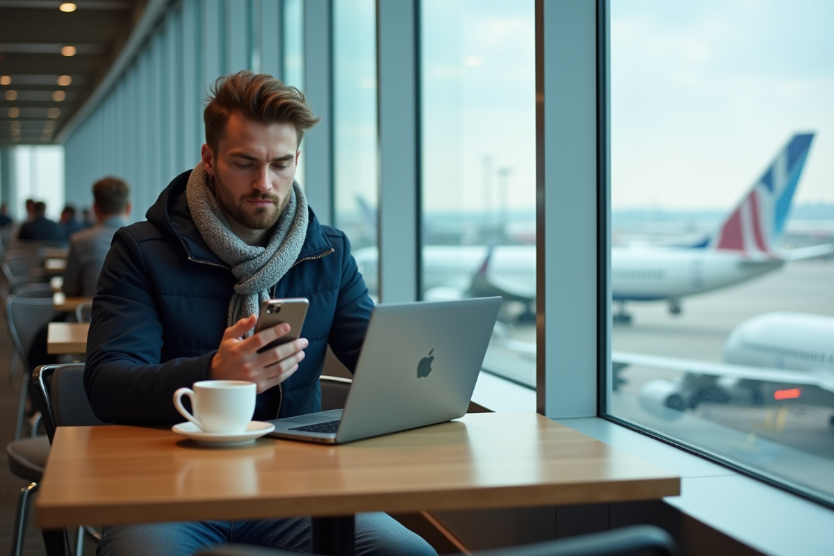 Homme au café près de l